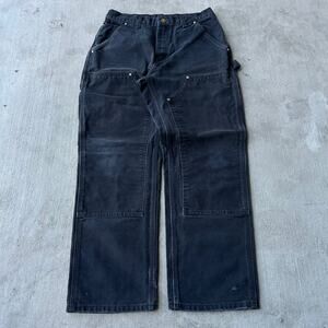 Vintage Y2K Carhartt black double knee work wear carpenter pants